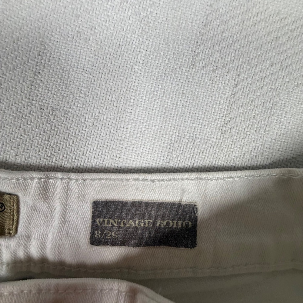 Nine West Vintage America Collection White Boho Straight Leg Jeans Size 8/29 - Picture 7 of 9